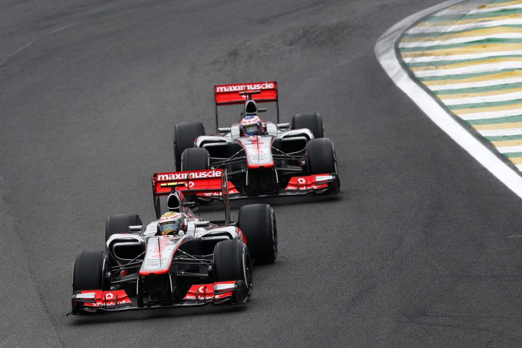 Lewis Hamilton and Jenson Button at Brazilian GP *** Local Caption *** +++ www.hoch-zwei.net +++ copyright: HOCH ZWEI +++