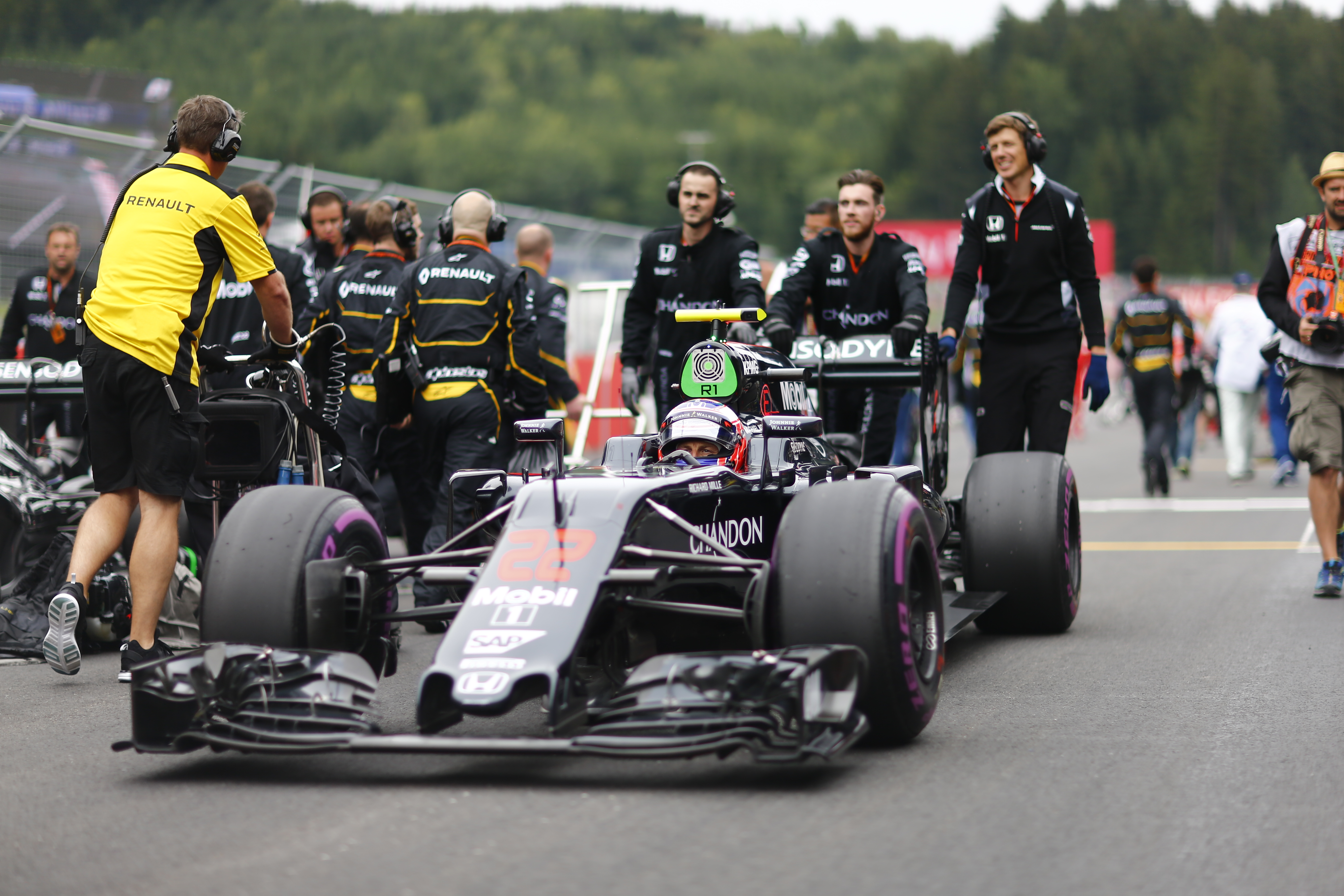 Jenson Button on the grid.