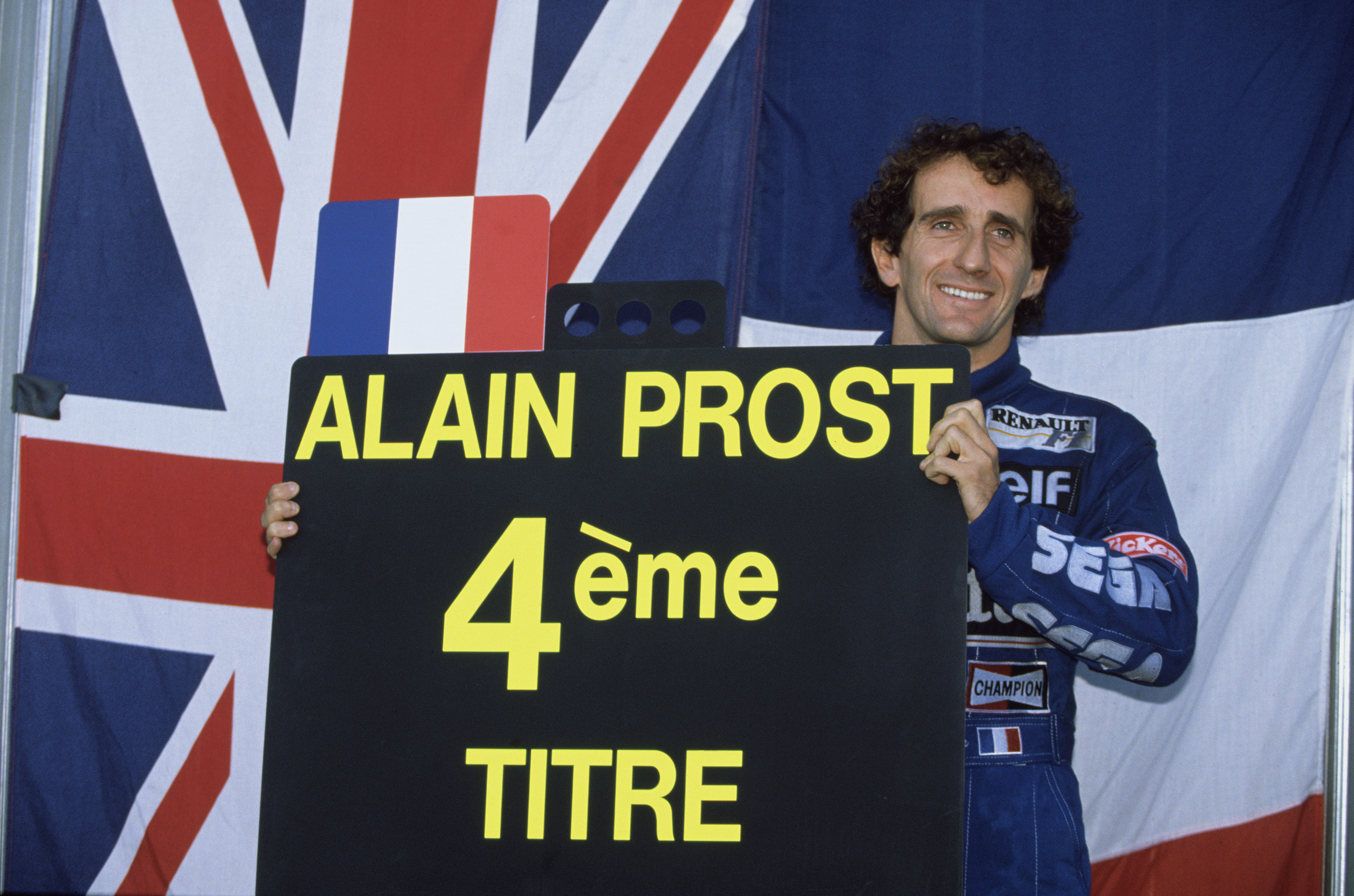 Estoril, Portugal, 24th - 26th September 1993, RD14. Alain Prost put in a dominant performace for the 1993 season in the Williams FW15B-Renault, having secured his fourth drivers title before the final race of the season. Portrait. Photo: LAT Photographic/Williams F1. Ref: 1993williams09