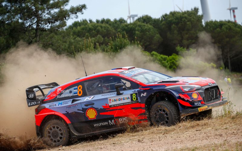 Ott Tanak Hyundai i20 Coupe WRC Rally Italia Sardegna 2021 Day 1 Leader