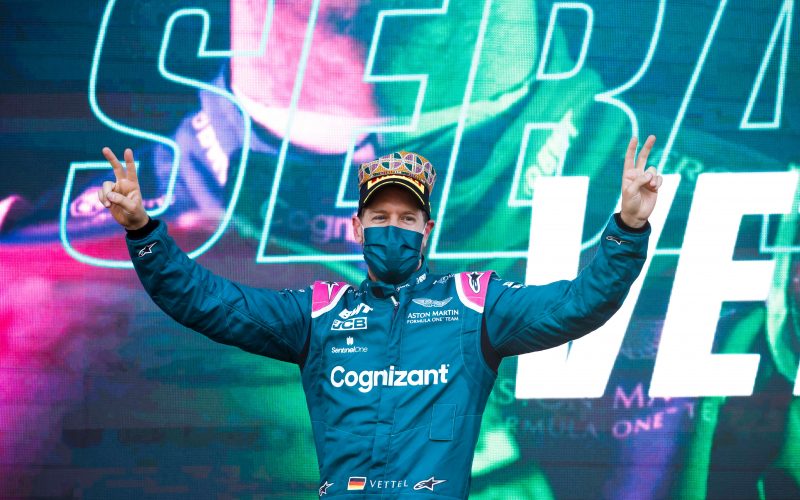 Sebastian Vettel Aston Martin Racing F1 Grand Prix Azerbaijan 2021 Podium